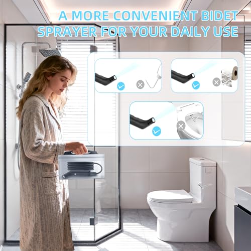 LUOOV Electric Rechargeable Handheld Personal Travel Bidet Portable for Toilet,Bathroom and Outdoor Hiking Strong - Soft Pressure Options Refreshing Clean with 2.3L Water Storage (Black 2.3L) - Image 2