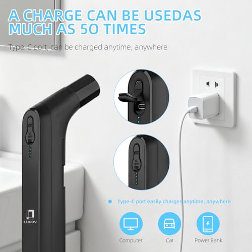 LUOOV Electric Rechargeable Handheld Personal Travel Bidet Portable for Toilet,Bathroom and Outdoor Hiking Strong - Soft Pressure Options Refreshing Clean with 2.3L Water Storage (Black 2.3L) - Image 4