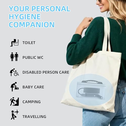 LUOOV Electric Rechargeable Handheld Personal Travel Bidet Portable for Toilet,Bathroom and Outdoor Hiking Strong - Soft Pressure Options Refreshing Clean with 2.3L Water Storage (Black 2.3L) - Image 5
