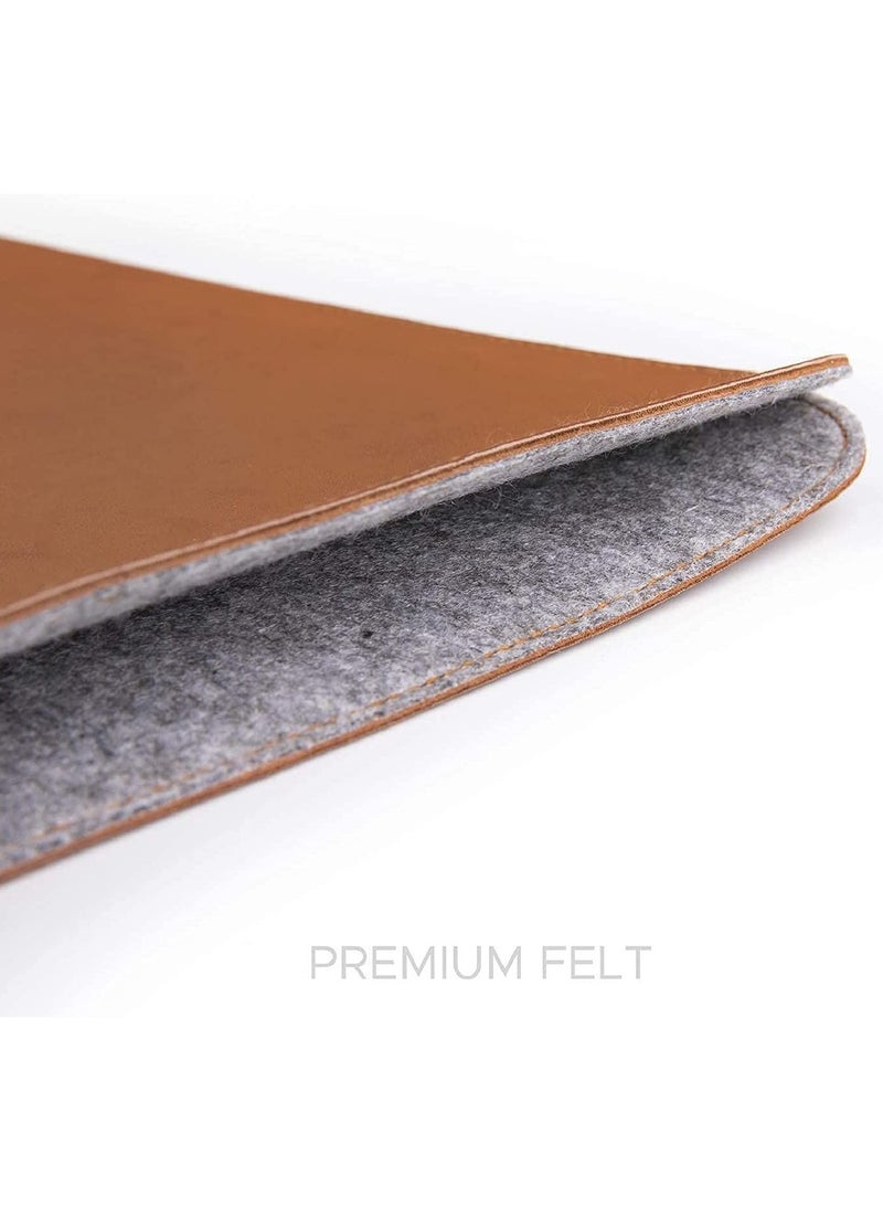 CONTACTS 13 13.3 inches Laptop Sleeve Compatible for MacBook Pro MacBook Air and All Other Laptops Under 13.3  Pu Leather Brown  - Image 2