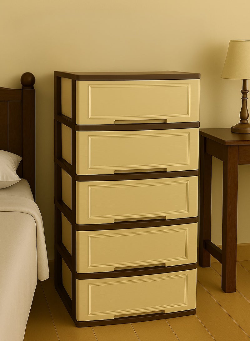 ALMUFARREJ Premium Plastic Drawer Chest – 5 Sleek Drawers, Modern Design - Image 1
