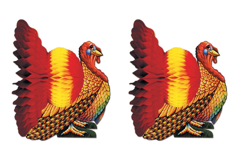 Beistle Colorful Tissue Turkey Centerpiece Pack of 2