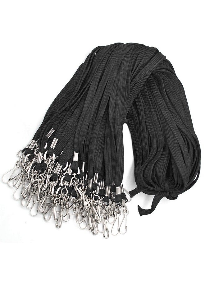 Bird Fiy - Black Lanyard 100 Pack Bulk Badge Lanyards For Id Badges Neck Cruise Lanyard Name Tag Lanyard Id Holder - Image 1