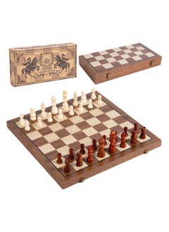 Generic Magnetic Wooden Chess Checkers Set for Kids and Adults  - Image 1