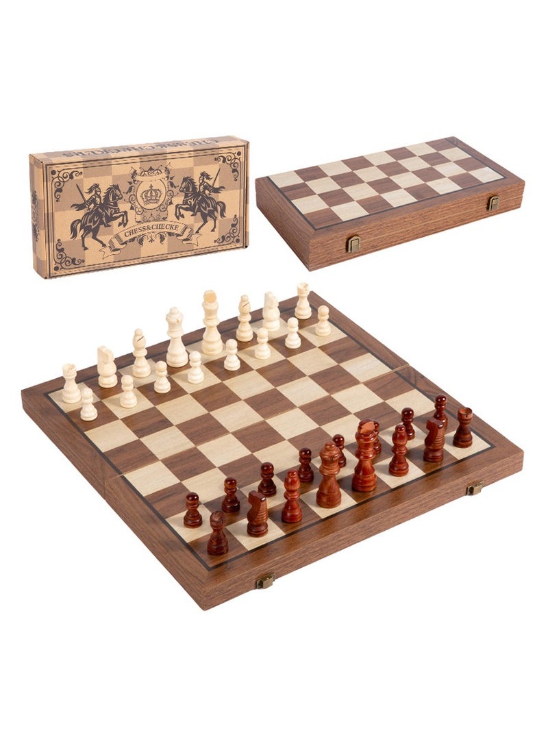 Sophisticated Magnetic Wooden Chess Checkers Set for Kids and Adults  - Image 1