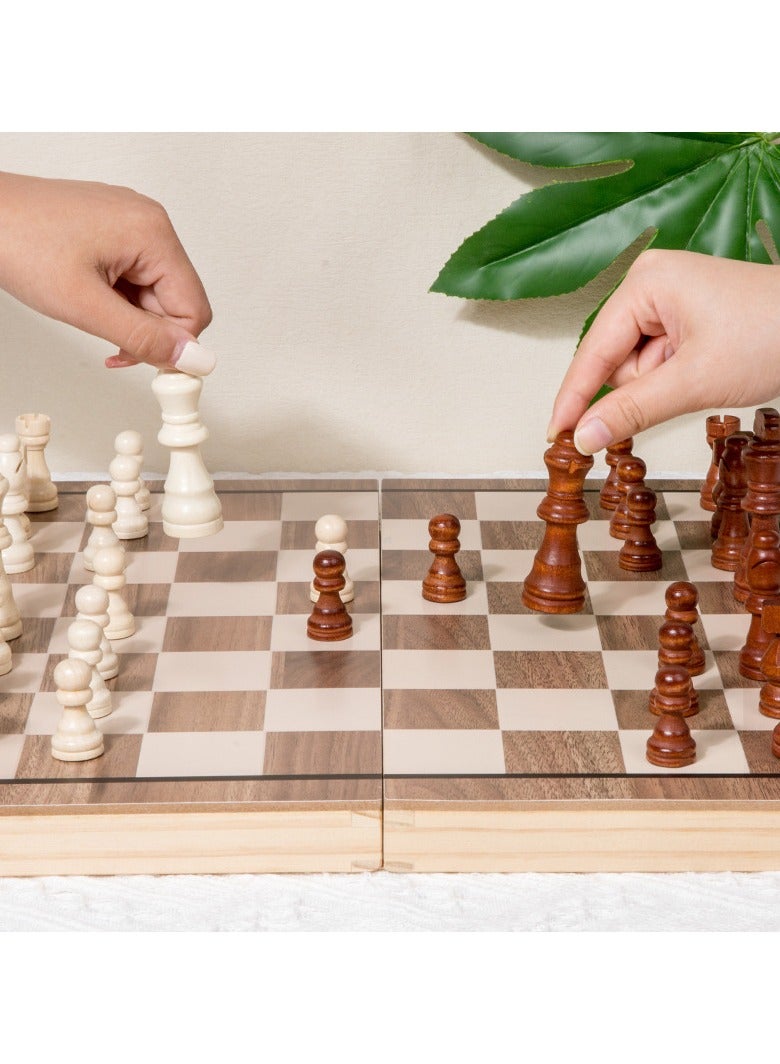 Sophisticated Magnetic Wooden Chess Checkers Set for Kids and Adults  - Image 5