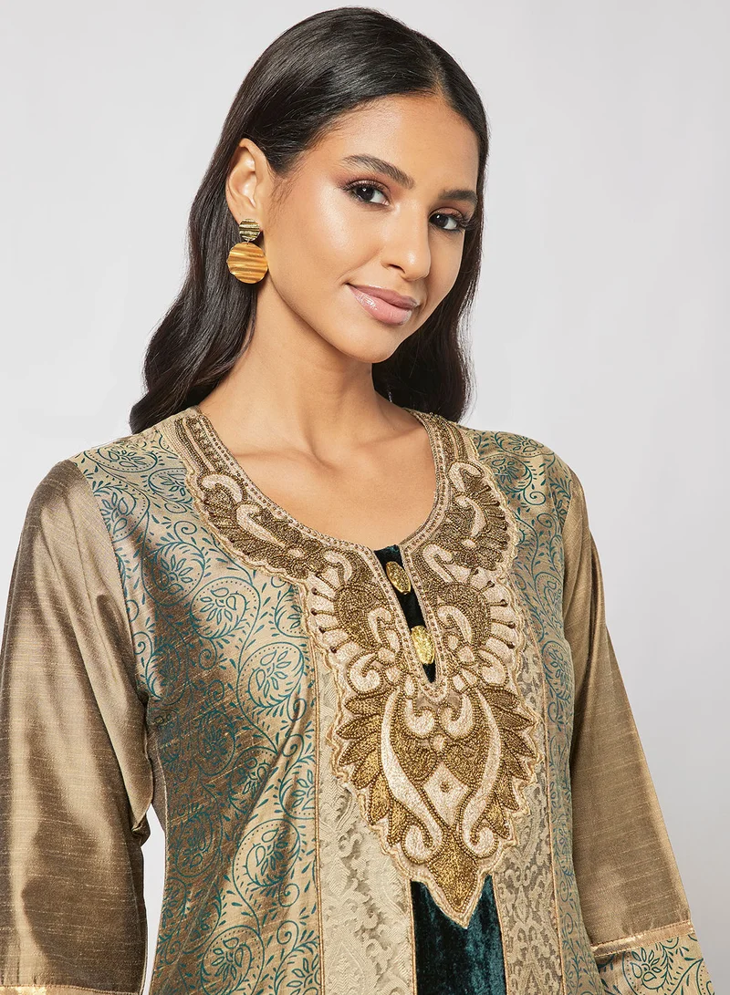 HANA & SARA All Over Print Jalabiya Multicolor