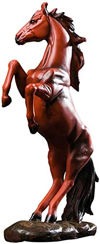 H&W 13.8''H Standing Horse Resin Statue, Horse Art Figurine Decorative Home & Office Decor Ornaments for Desk Bookshelf Wine Cabinet to Attract Luck and Wealth (RED) - Image 4
