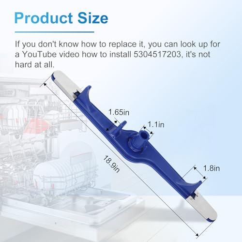 M Motico 2025 NEW 5304517203 Dishwasher Lower Spray Arm for Frigidaire Kenmore Crosley, Replaces 154568001, 154568002, 1545680, 1543358, 154414101, 1542508, 530450652, AP6783883,1545680 pw asm - Blue - Image 4