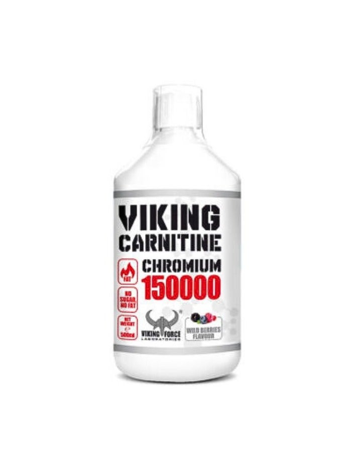 VIKING FORCE LABORATORIES Viking Carnitine Chromium 150000 - Fat Burner, 500 ml, 16 servings, For faster fat burning process (Lemon) - Image 1