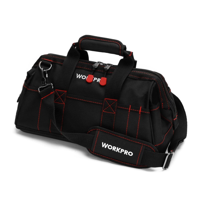 WORKPRO 16-inch Close Top Wide Mouth Tool Storage Bag with Water Proof Rubber Base, W081022A, 16" - Image 1