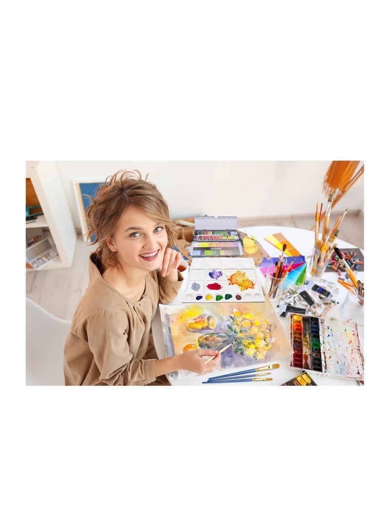 SYOSI Artistic Palette Set - 2-Pack, Large 10x13 Inch Plastic Palettes with 20 Wells for Oil, Watercolors & Acrylics - Ideal for Mixing and Separating Colors - Image 3