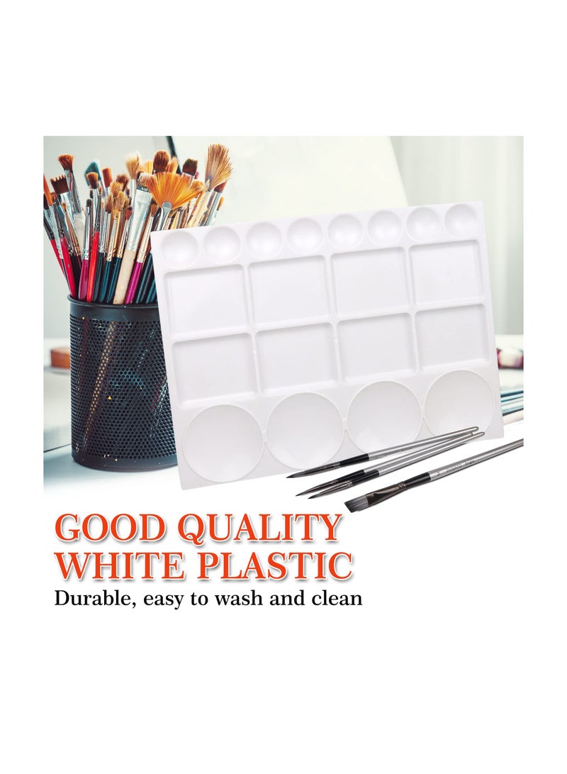 SYOSI Artistic Palette Set - 2-Pack, Large 10x13 Inch Plastic Palettes with 20 Wells for Oil, Watercolors & Acrylics - Ideal for Mixing and Separating Colors - Image 4