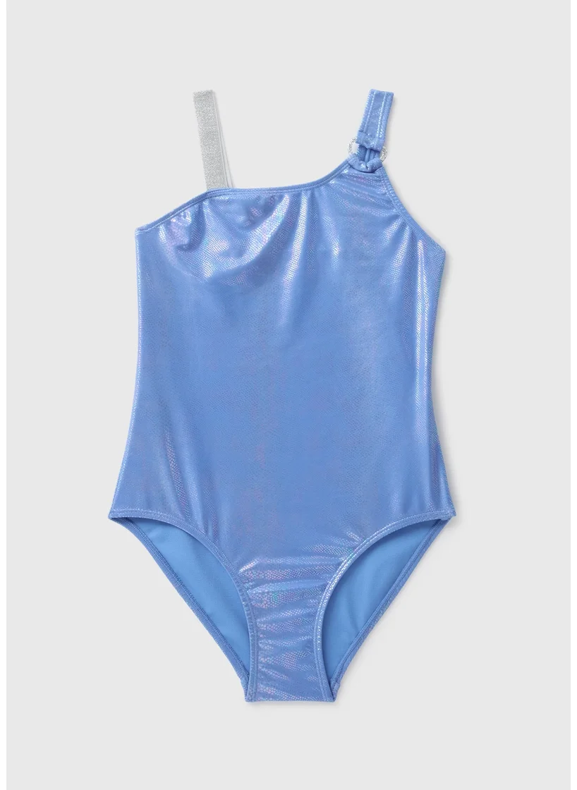 Matalan Girls Blue Snake Print Swimsuit