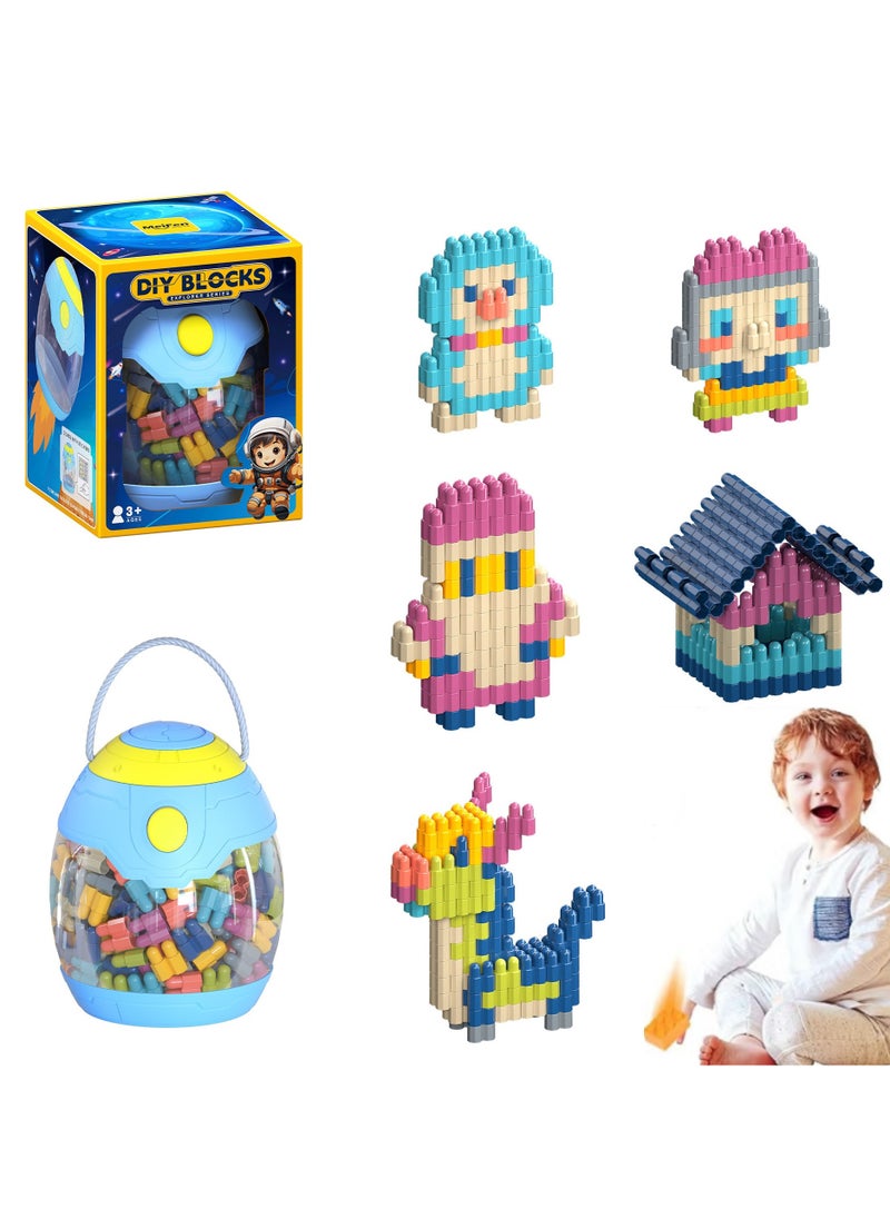 220 PCS DIY Building Blocks Set, Stacking Blocks With Storage Box, Learning STEM Building Toys for 3 Years+ Kids  - Image 1