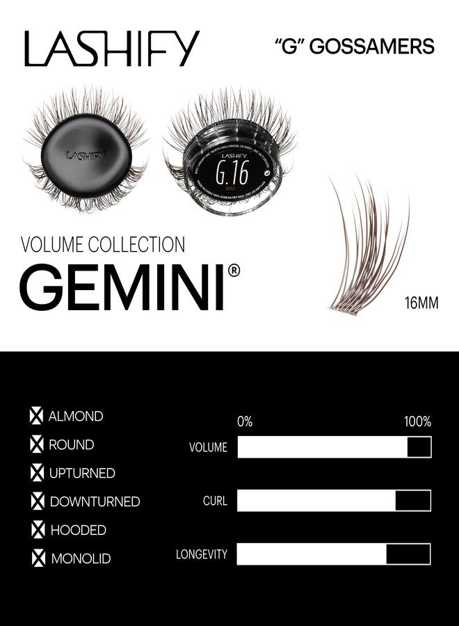 Lashify Gemini 16mm Gossamer Lashes in Minx Color, Easy DIY False Lashes for a Voluminous, Wispy and Playful Look - Image 3