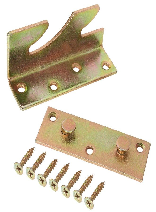 ZOEYES 4 Sets Bed Rail Fittings No-Mortise Bed Rail Brackets Heavy Duty Bed Frame Hardware Rust Proof Bed Frame Connectors with Screws for Headboards, Footboards Hold - Image 3