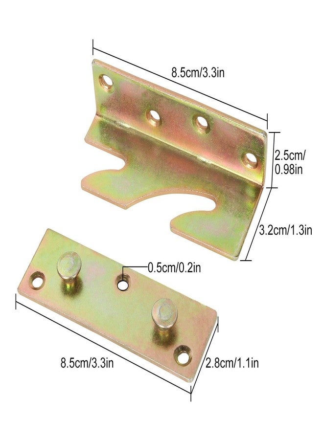 ZOEYES 4 Sets Bed Rail Fittings No-Mortise Bed Rail Brackets Heavy Duty Bed Frame Hardware Rust Proof Bed Frame Connectors with Screws for Headboards, Footboards Hold - Image 2