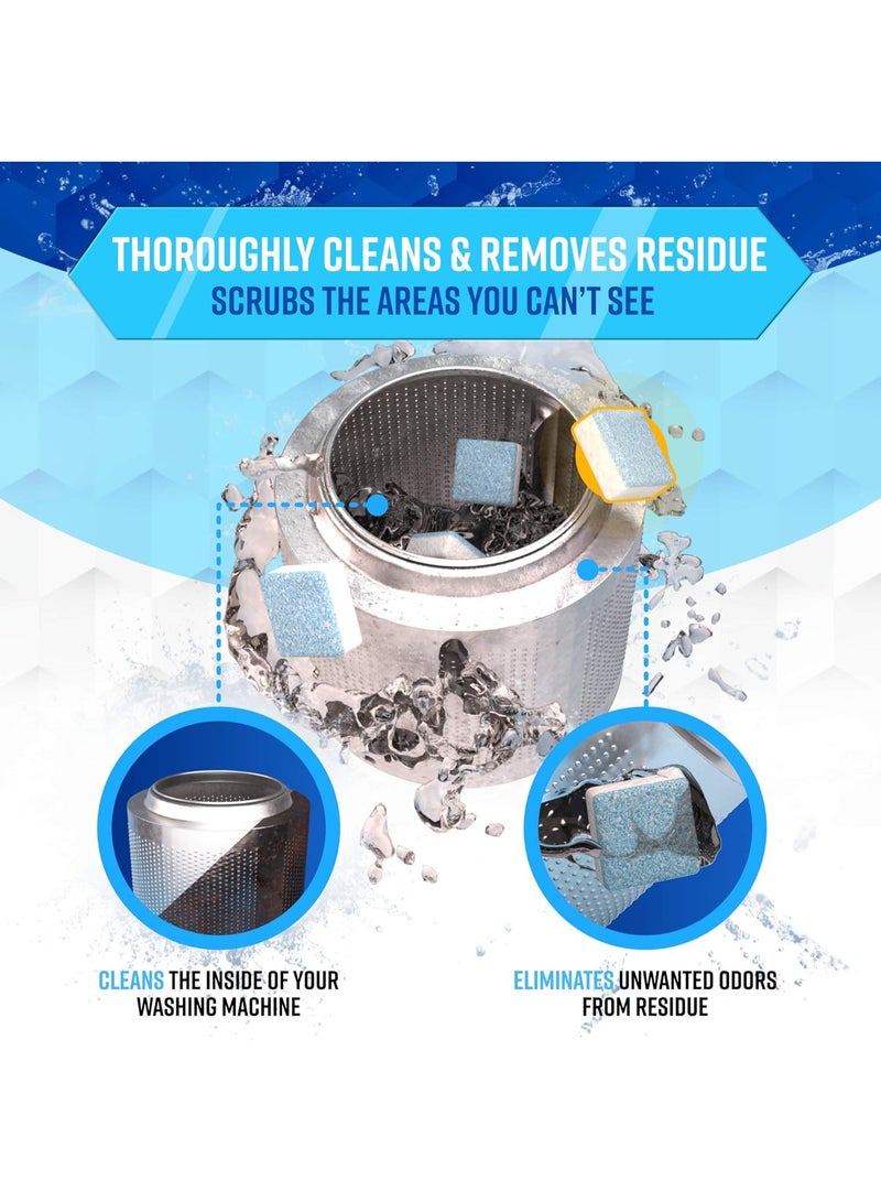 Active Washing Machine Cleaner Descaler 24 Pack - Deep Cleaning Tablets For HE Front Loader & Top Load Washer, Septic Safe Eco-Friendly Deodorizer, Clean Inside Drum and Laundry Tub Seal - 12 Month Supply - Image 2