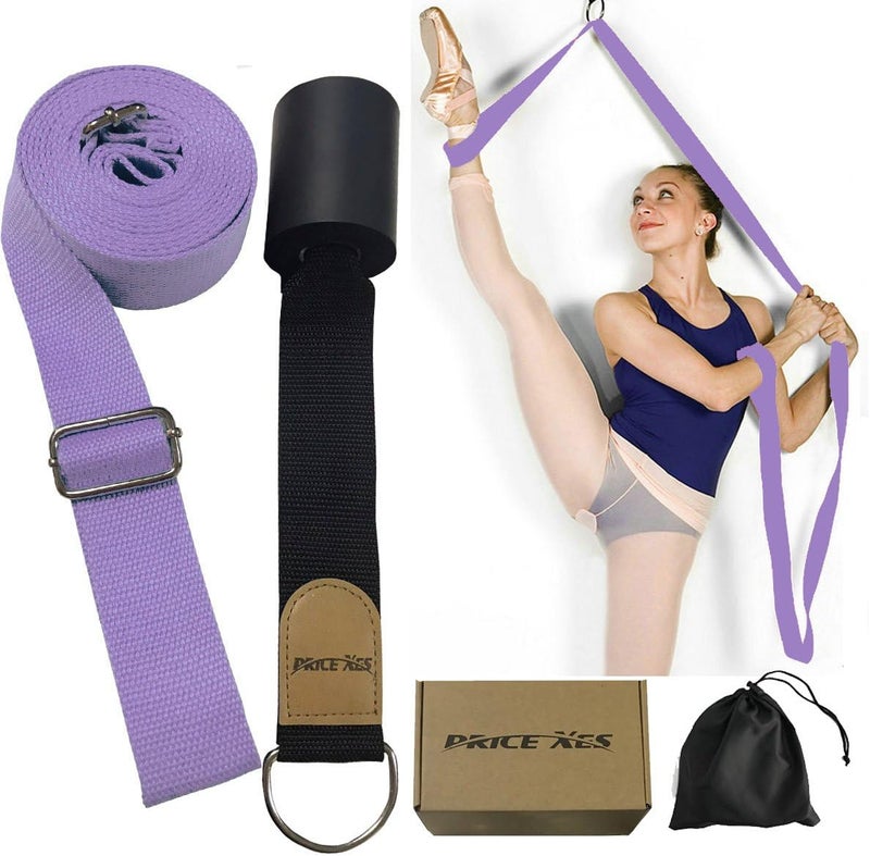 Price Xes Adjustable Leg Stretcher Lengthen Ballet Stretch Band - Easy Install on Door Flexibility Stretching Leg Strap Great Cheer Dance Gymnastics Trainer Stretching Equipment Taekwondo Training - Image 1
