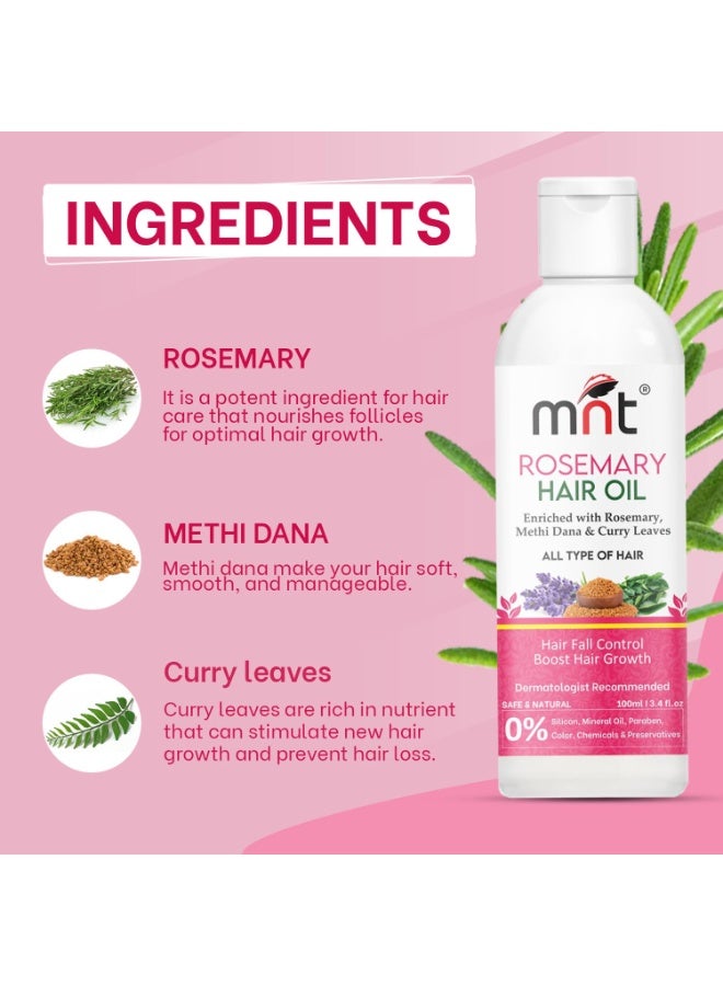 MNT Rosemary Oil for Hair Growth with Methi Dana & Rosemary | For Thicker, Shiny, Stronger & Healthy Hair | Pure Rosemary Oil for Hair Growth, Hair Fall Control | 100 ml - Image 4
