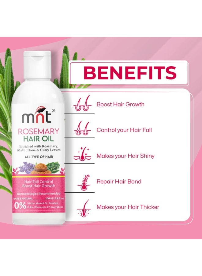 MNT Rosemary Oil for Hair Growth with Methi Dana & Rosemary | For Thicker, Shiny, Stronger & Healthy Hair | Pure Rosemary Oil for Hair Growth, Hair Fall Control | 100 ml - Image 5