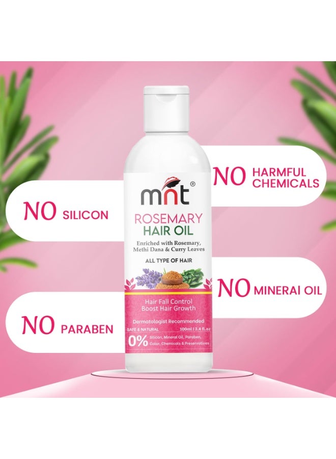 MNT Rosemary Oil for Hair Growth with Methi Dana & Rosemary | For Thicker, Shiny, Stronger & Healthy Hair | Pure Rosemary Oil for Hair Growth, Hair Fall Control | 100 ml - Image 3