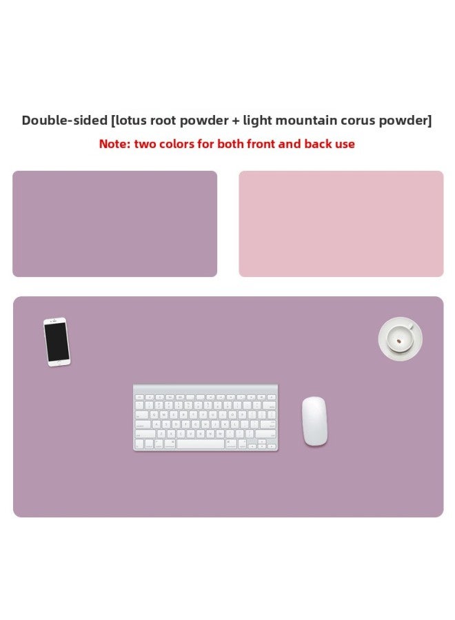 Double-sided Simple Leather Mouse Pad Manufacturers Enlarged Keyboard Mouse Pad Waterproof Table Pad Mousepad Custom-Color:300*700*2-Pattern:Double-sided [lotus Root Powder + Light Cornus Officinalis Powder] - Image 1