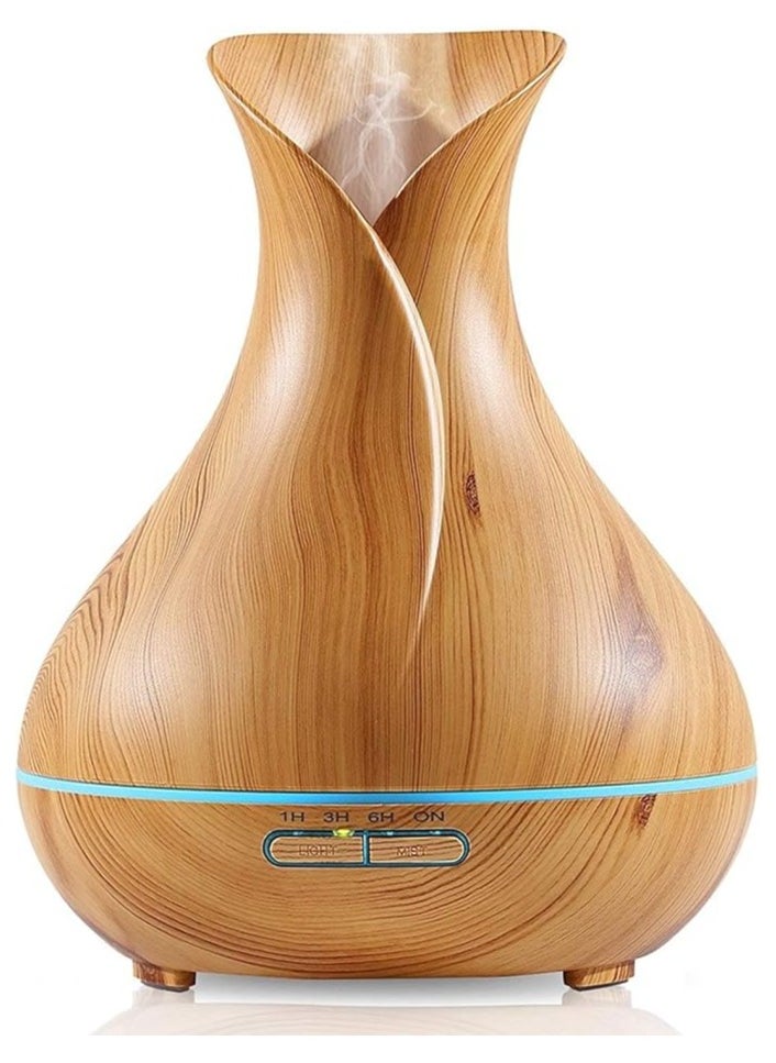 Generic 500ml Essential Oil Diffuser with Remote Control, 4 Timers, Safety Switch, Auto Off, 7 Colorful LED Light Modes, 10 Hours Quiet Humidifier for Bedroom, Office, Home (Light Wood)  - Image 2