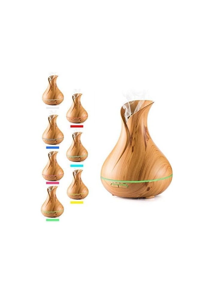 Generic 500ml Essential Oil Diffuser with Remote Control, 4 Timers, Safety Switch, Auto Off, 7 Colorful LED Light Modes, 10 Hours Quiet Humidifier for Bedroom, Office, Home (Light Wood)  - Image 3