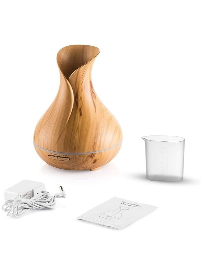 Generic 500ml Essential Oil Diffuser with Remote Control, 4 Timers, Safety Switch, Auto Off, 7 Colorful LED Light Modes, 10 Hours Quiet Humidifier for Bedroom, Office, Home (Light Wood)  - Image 5