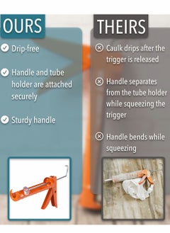 Y&D Caulking Gun, Silicone 10:1 Thrust Ratio, Hand Guns, Caulk Gun for Silicone, No Drip Caulk, Sealant  - Image 5