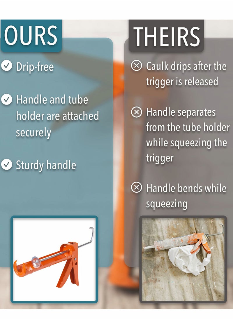Y&D Caulking Gun, Silicone 10:1 Thrust Ratio, Hand Guns, Caulk Gun for Silicone, No Drip Caulk, Sealant  - Image 5