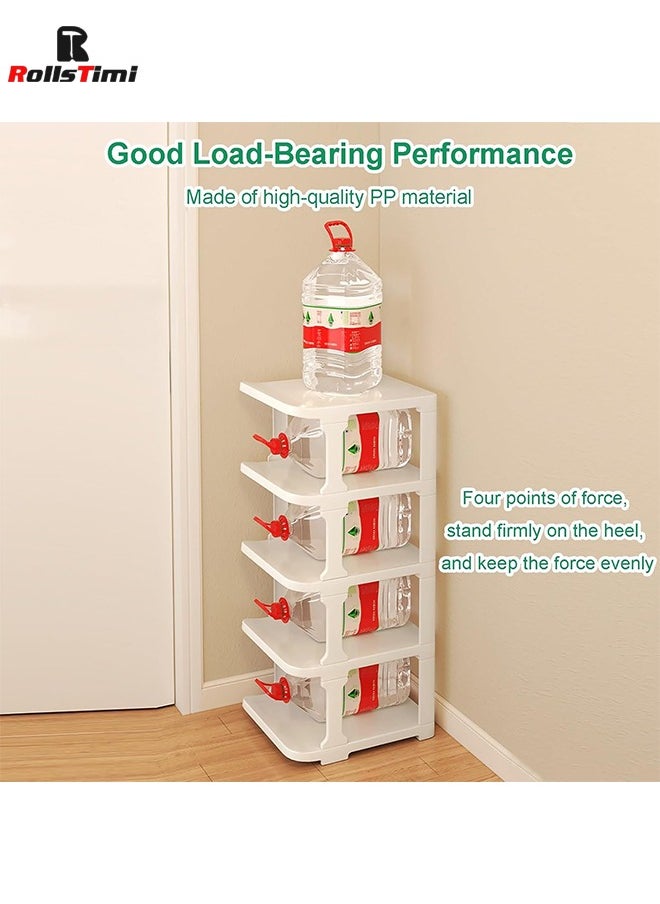RollsTimi  9 Tier Shoe Rack Space Saving Organizer for Large Shoes, Narrow Shoe Rack, Stackable Shelf , White  - Image 5