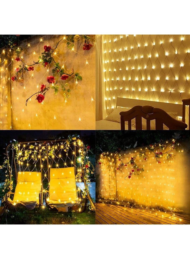 MIRADH Led Net Mesh String Lights - Diwali Lights, Led Lights For Home Decoration 9.8Ft X 6.6Ft 192 Leds 8 Modes (3X2M Warm-White)(Pvc) - Image 5