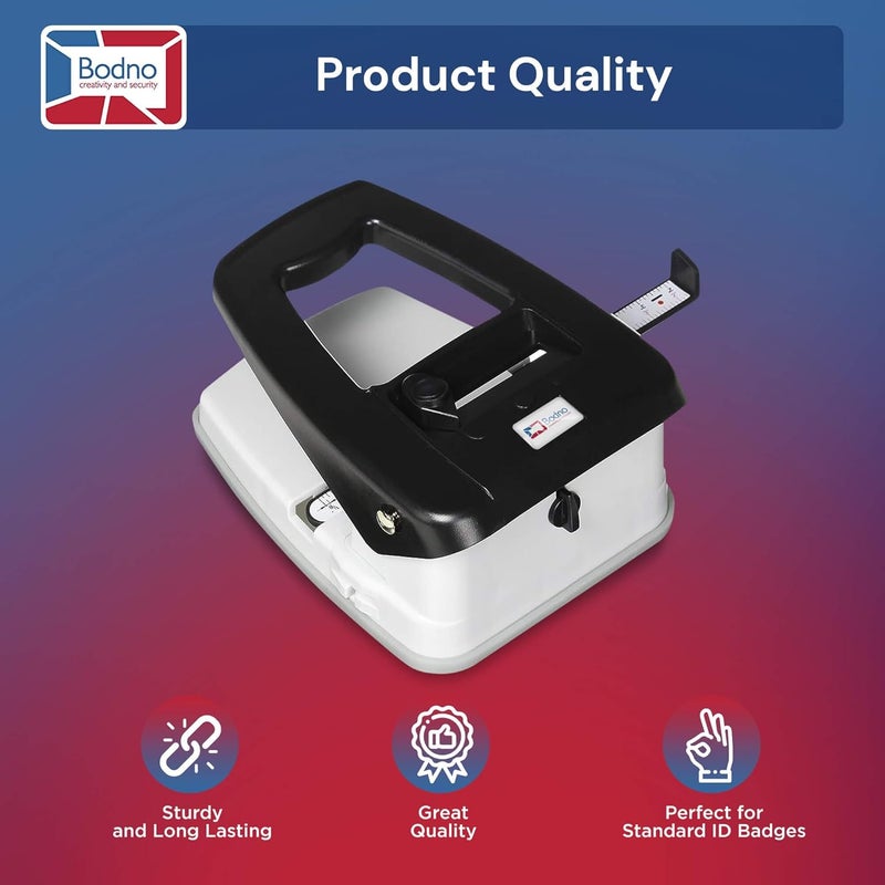 Bodno 3-in-1 ID Badge Slot Punch for ID Cards (Works with All PVC Cards and ID Card Printers) (Black, 3 in One) - Image 4