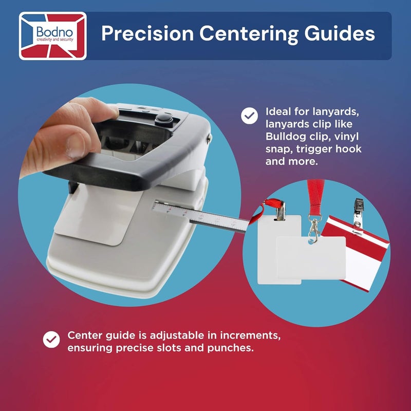 Bodno 3-in-1 ID Badge Slot Punch for ID Cards (Works with All PVC Cards and ID Card Printers) (Black, 3 in One) - Image 3