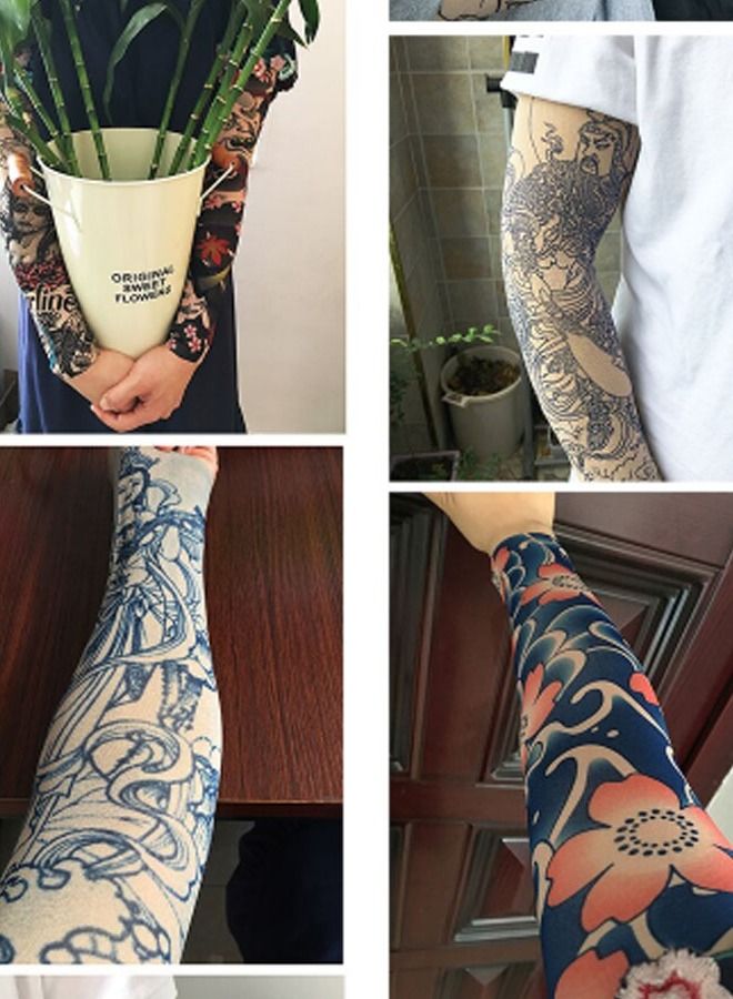 5esha Tattoo Seamless UV Sun Protection Arm Cover Sleeve - Image 5