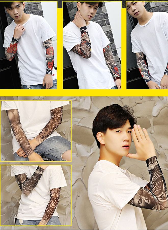 5esha Tattoo Seamless UV Sun Protection Arm Cover Sleeve - Image 4