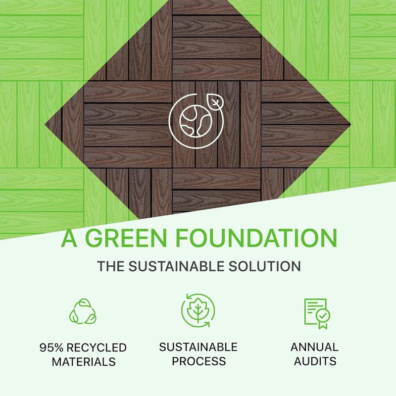 NewTechWood بلاط سطح خارجي مركب سريع التركيب UltraShield Naturale 1 قدم × 1 قدم في كاليفورنيا ريدوود (10 قدم مربع لكل صندوق) - Image 4