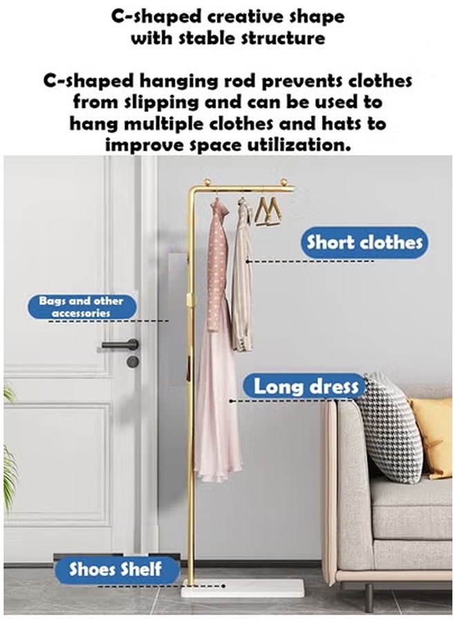 ZCM-HAPPY Space-Saving Floor Standing Metal Clothes Hanger Stand with Thickened Rock Board Base - Simple and Compact Design for Bedrooms and Indoor Use 170CM - Ideal for Small Spaces - Image 3