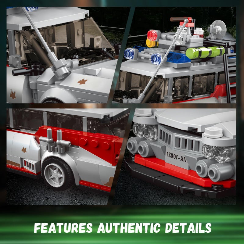 TOY PLAYER Ghost Car ECTO-1 Building Blocks Kit for Adults, Compatible with Lego Speed, Race Vehicle Building Toy for Kids Boys 8-14, Creative Christmas Birthday Gift for Ghost Bus Movie Fans (646 PCS) - Image 4