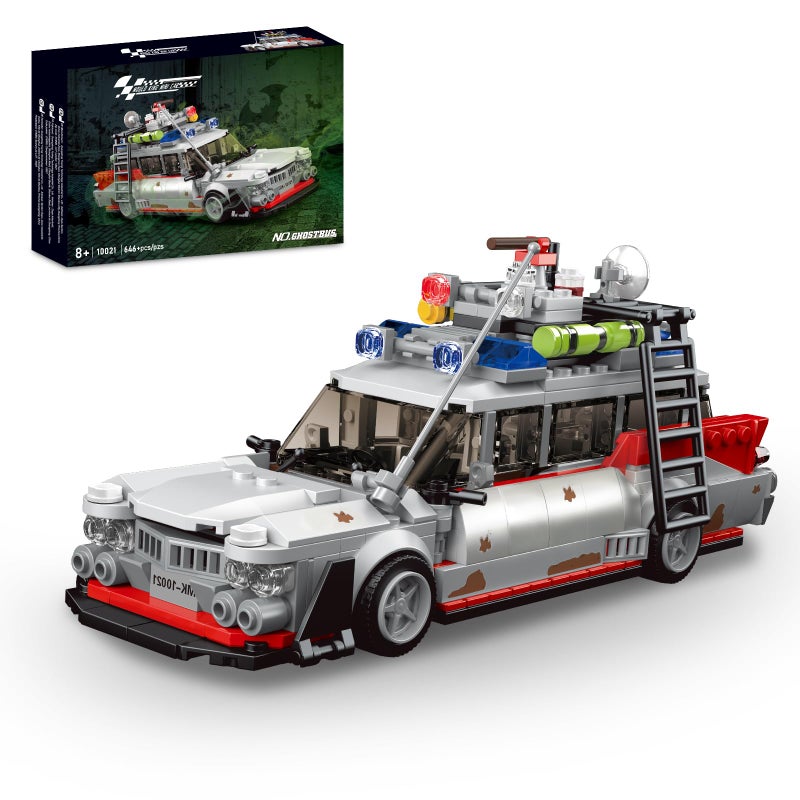 TOY PLAYER Ghost Car ECTO-1 Building Blocks Kit for Adults, Compatible with Lego Speed, Race Vehicle Building Toy for Kids Boys 8-14, Creative Christmas Birthday Gift for Ghost Bus Movie Fans (646 PCS) - Image 1