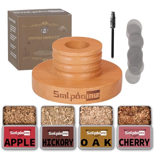 Smlpuame Cocktail Smoker Kit, Old Fashioned Whiskey Drink Smoker Kit, Drink Smoker Infuser Kit with Whiskey Oak, Cherry, Apple and Pecan Wood Chips, Best Gift for Husband, Father, and Cocktail Lovers - Image 1