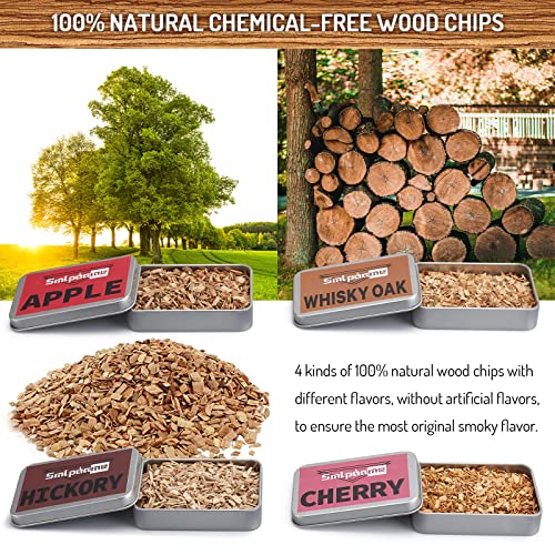 Smlpuame Cocktail Smoker Kit, Old Fashioned Whiskey Drink Smoker Kit, Drink Smoker Infuser Kit with Whiskey Oak, Cherry, Apple and Pecan Wood Chips, Best Gift for Husband, Father, and Cocktail Lovers - Image 3