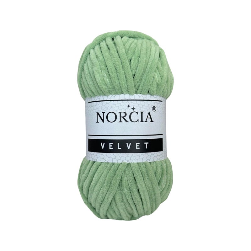NORCIA Soft Velvet Yarn Chenille Yarn for Crocheting Super Bulky (100g-3.50oz) (68m-74.3 yds) Baby Blanket Yarn for Knitting Amigurumi Yarn for Crochet Weaving Craft (Asparagus Green, 1 Skein) - Image 1