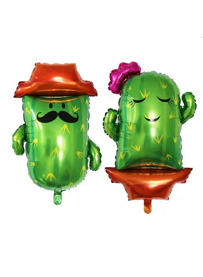 MORNDEW 2 Pcs Mr And Ms Cactus Foil Balloons For Mexican Fiesta Themed Party Children Birthday Party Baby Shower Wedding Party Decorations - Image 1