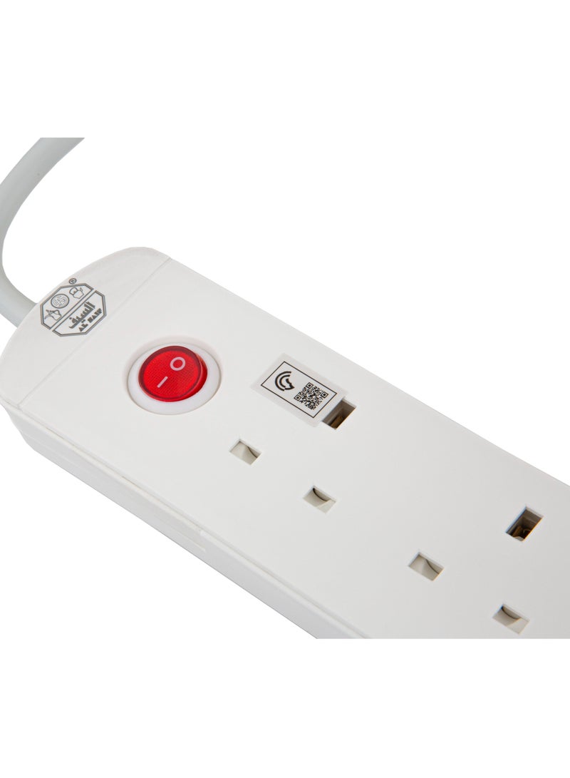 السيف  توصيلة كهرباء السيف 3 منافذ 13 أمبير / 3 متر أبيض مع منافذ USB - Image 2