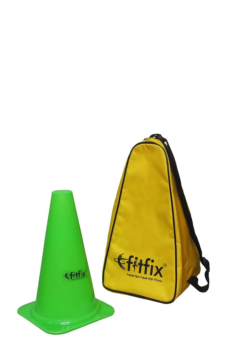 Fitfix Agility Marker Cones Used in Soccer, Cricket, Training in polyethylene for Sports Training, Traffic Cone, Dog Agility and Outdoor Agility Training - Multicolor (Pack of 12) (Height 9 Inches - Medium) comes with strong STORAGE CARRY BAG to go anywhere - Image 2