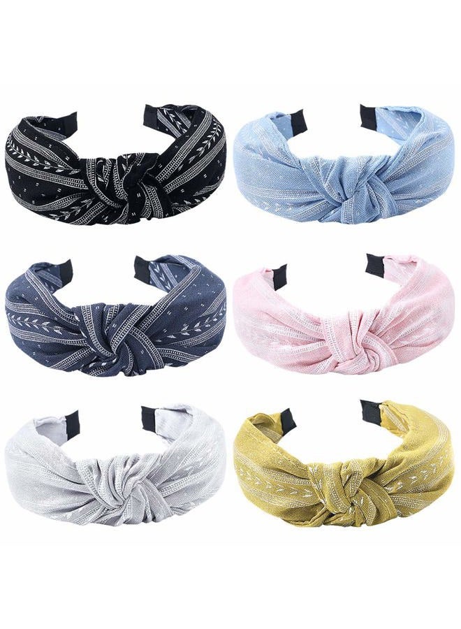 Ivyu Headbands Women Hair Head Bands - Accessories Cute Boho Beauty Fashion Hairbands Girls Cross Vintage Head Hair Bands Knotted Wide Band For Workout GYM Yoga Running 6 pcs - Image 1
